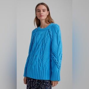 Club Monaco Bright Blue Cable Knit Sweater
